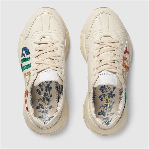 gucci glitter trainers womens|gucci rhyton sneakers for women.